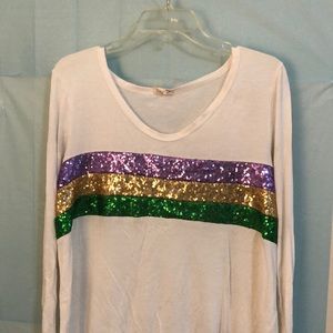 Long Sleeve Sequin Shirt
